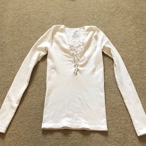 Free People lace up top
